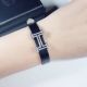 Perfect Replica Hermes Leather Bracelet-Black And Diamond (8)_th.JPG